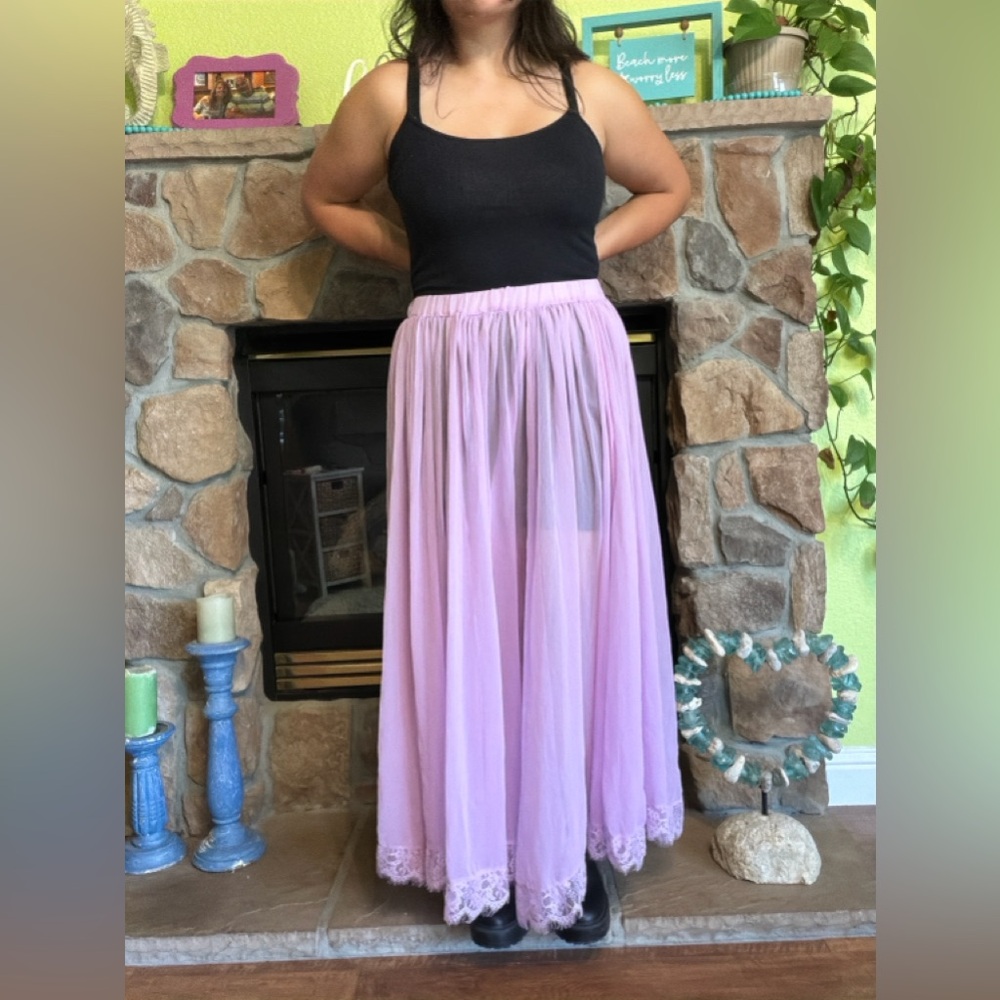 NWT Anthropologie Sheer Maxi Skirt - Picture 5 of 9